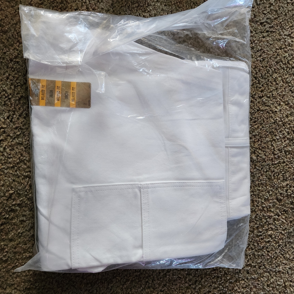 2 Pair Dickies Relaxed Fit White Pants - Picture 2 of 5